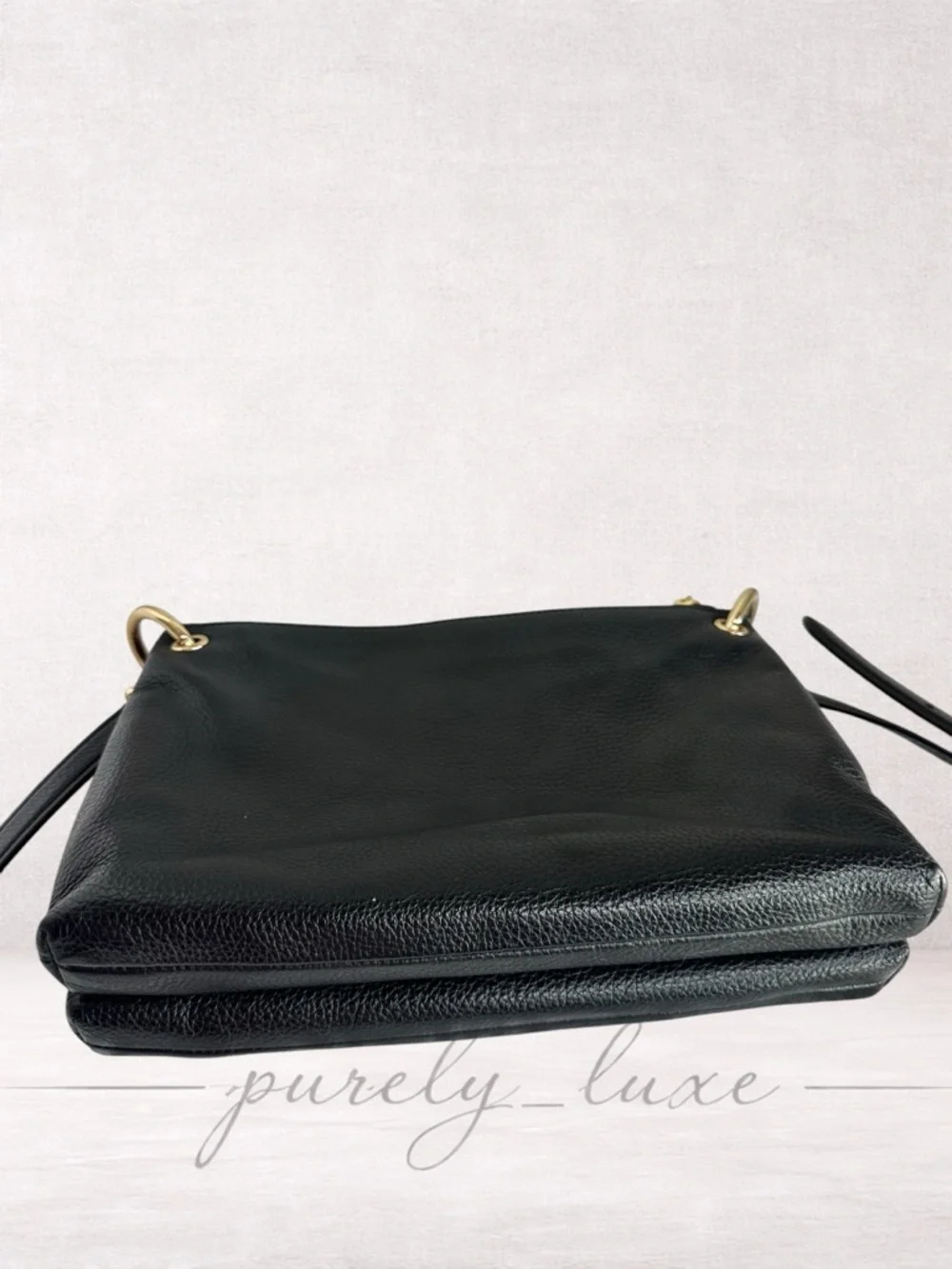 Coach Mia Black Leather crossbody Bag with Gold Hardware